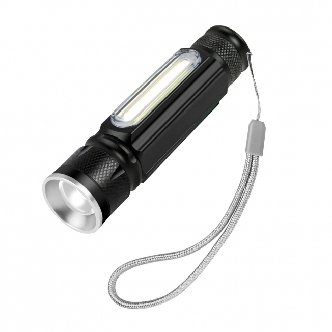 USB充電 伸縮變焦 LED COB 磁吸多功能應急手電筒