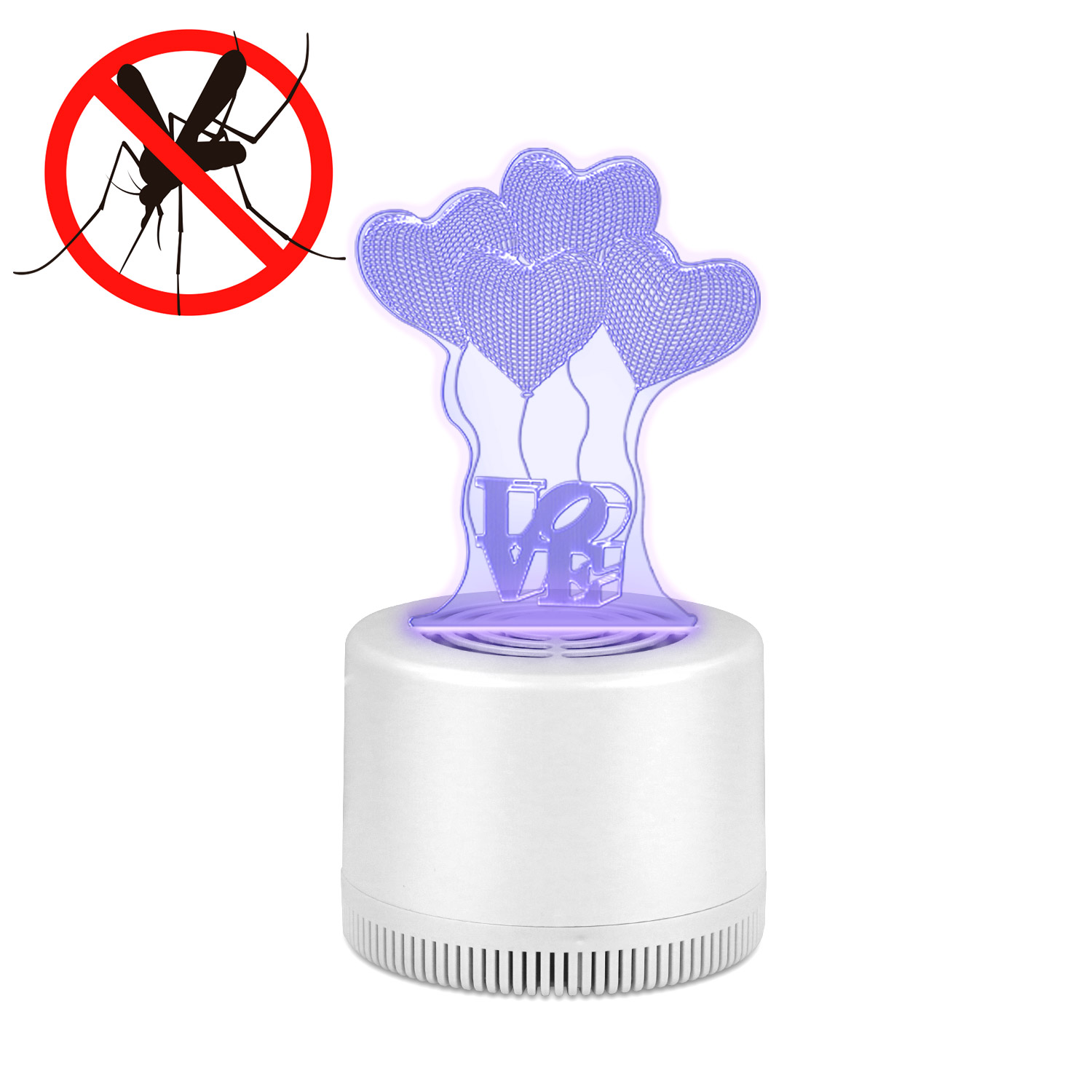 創意雷雕光板 USB光觸媒吸入式捕蚊燈-告白氣球